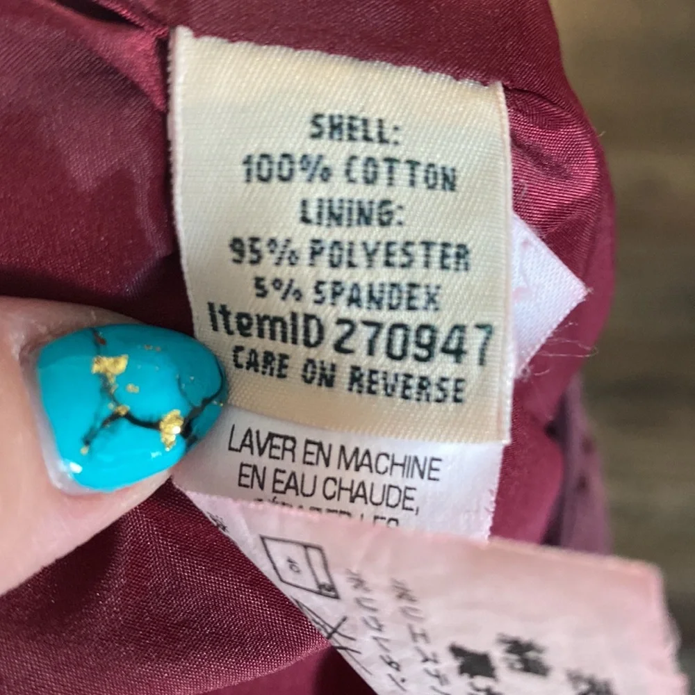 L.L.Bean Red Burgundy Slirt 10P Petite Long EUC Vintage